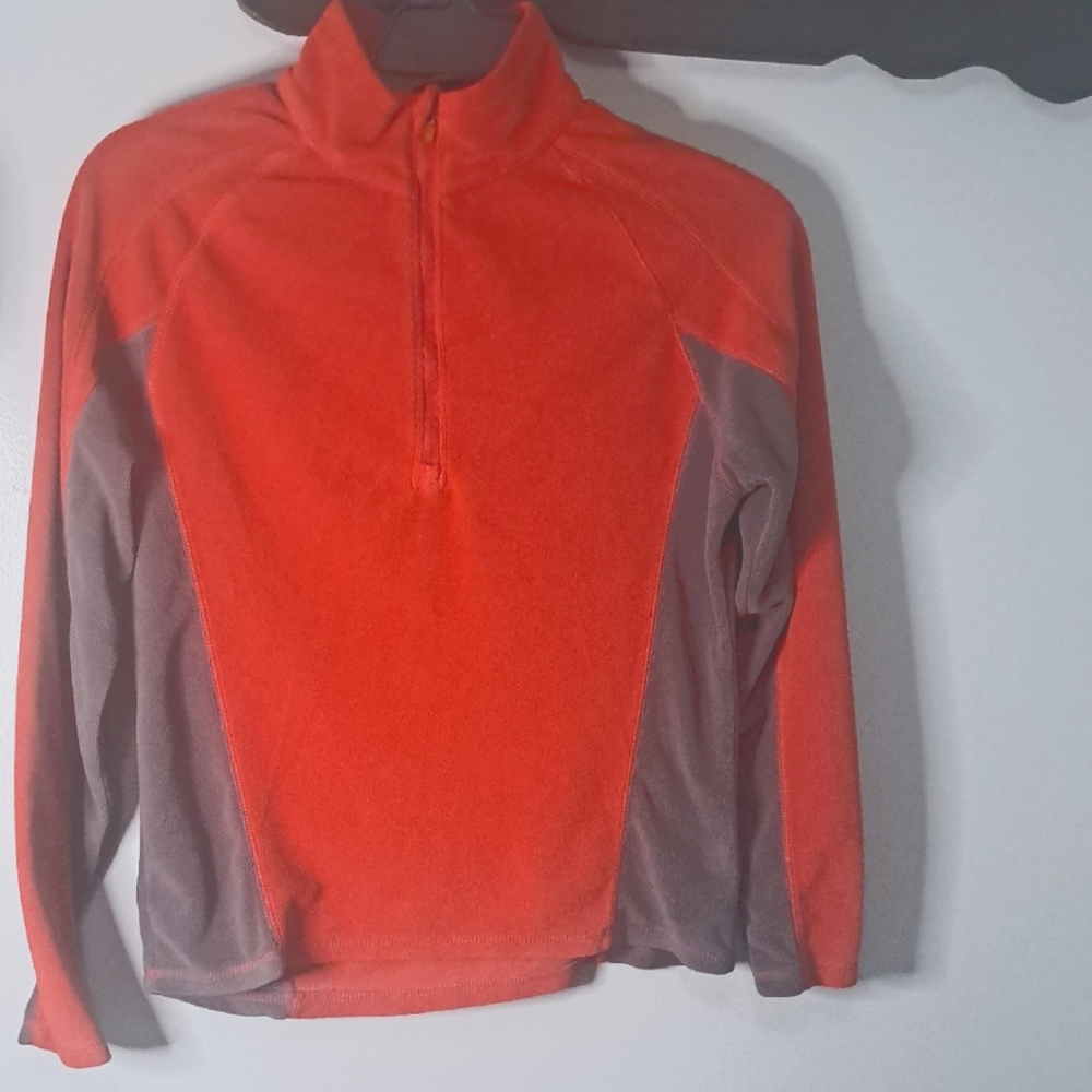 Alpine Design Rust/Orange And Gray Mens Medium Fleece  Quarter-Zip Pullover